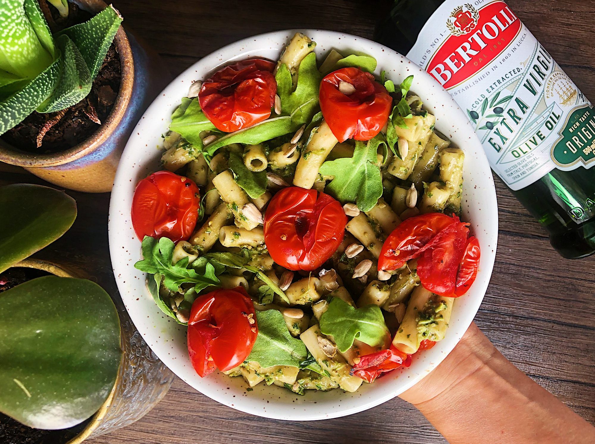 Easy Vegan Pesto Pasta with Bertolli Olive Oil