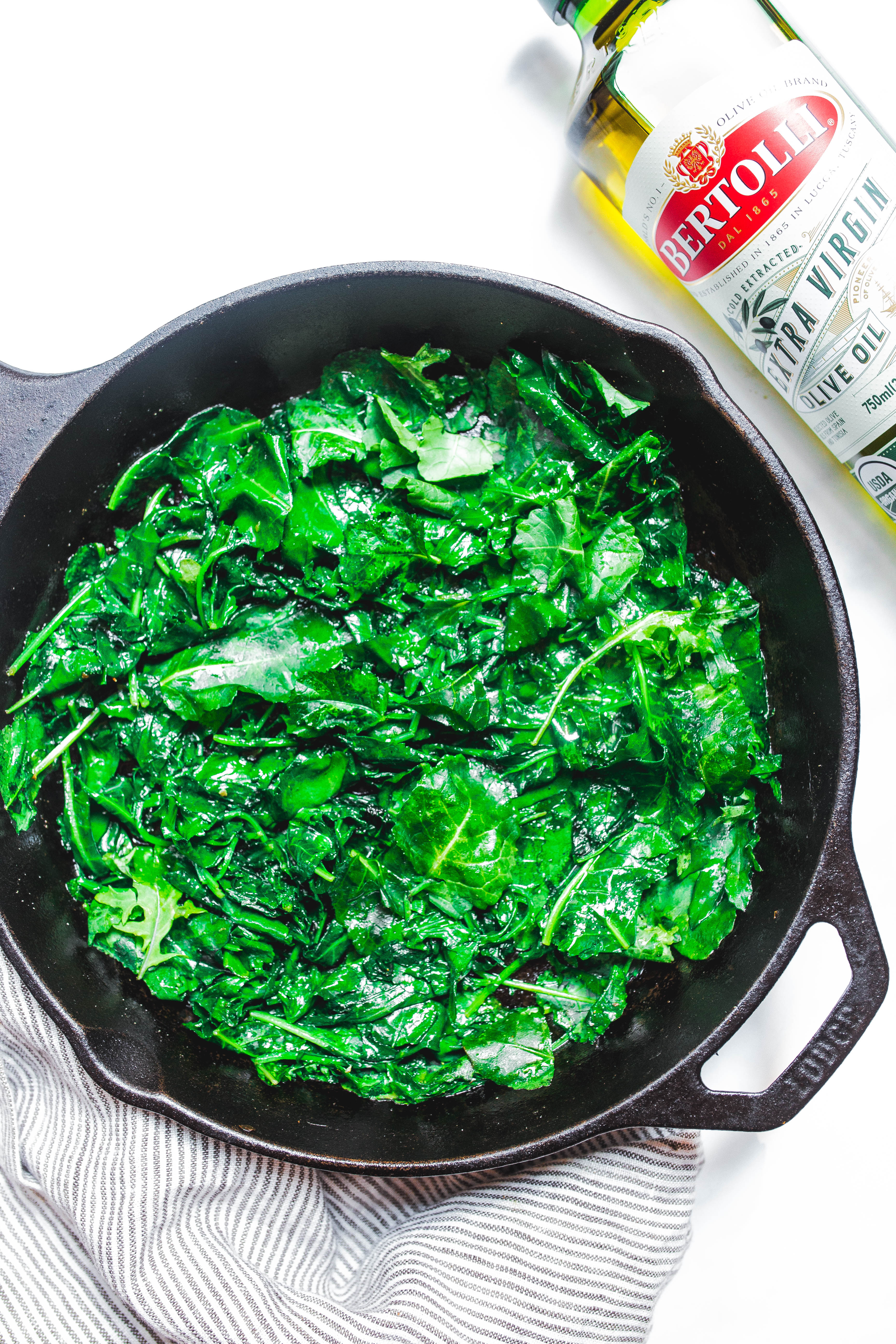 sautéed greens with Bertolli Olive Oil