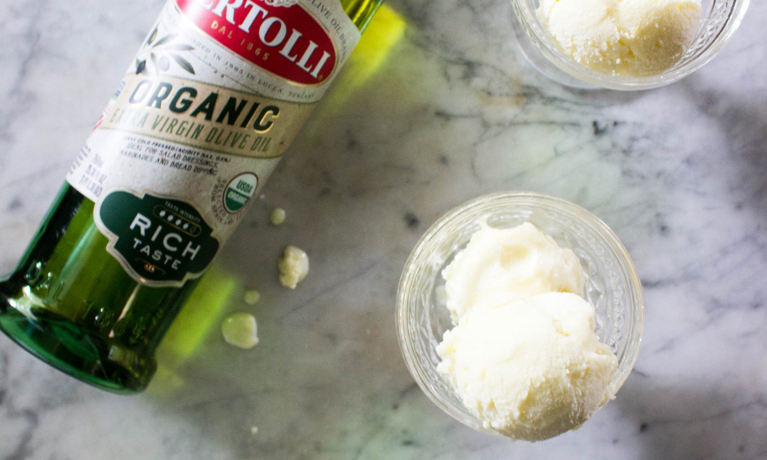 Lemon olive oil ice cream with Bertolli Olive Oil