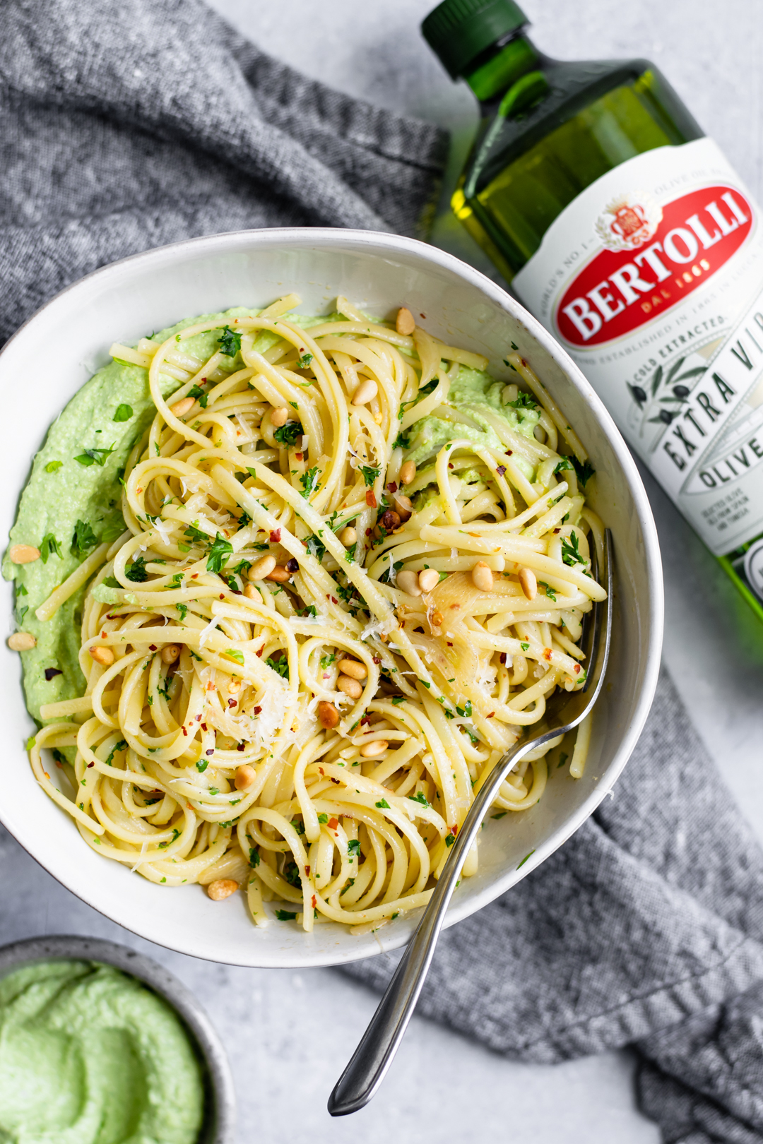 Vegan Whipped Pea Ricotta with Bertolli Olive Oil