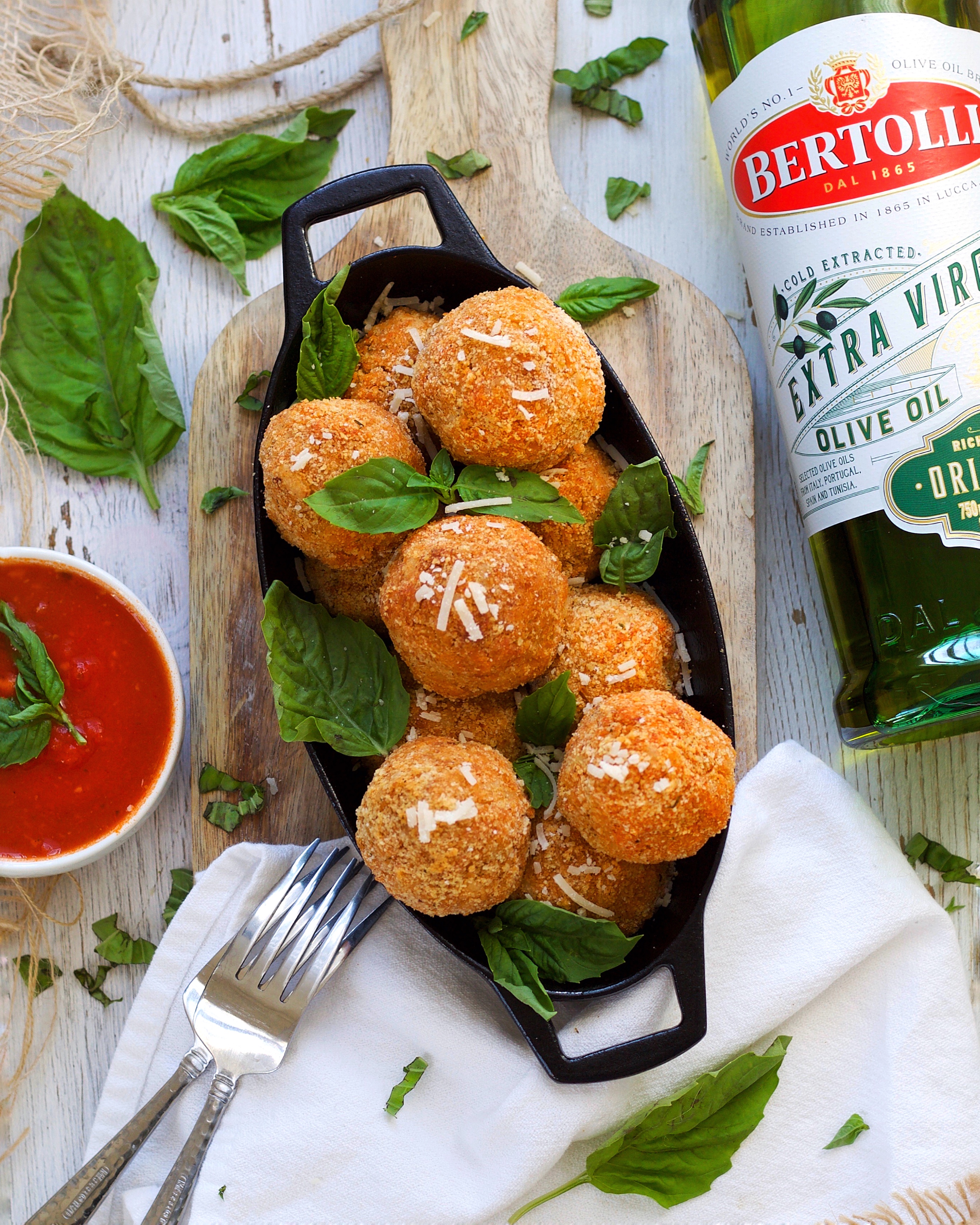 cauliflower arancini with olive oil